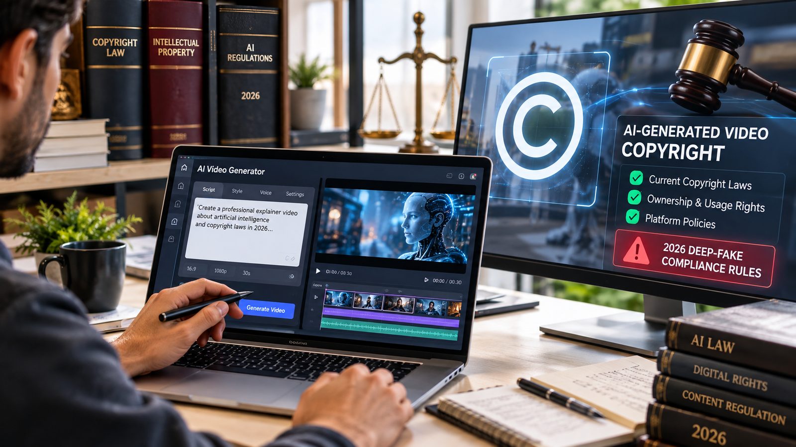 are ai generated videos copyrighted